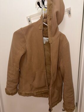 GreenTea Girls' Hooded Puffer Jacket - Tan